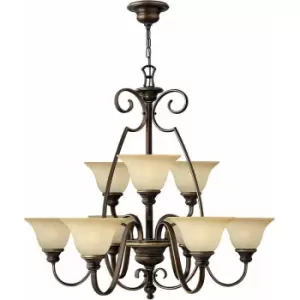 Image of Loops - 9 Bulb Chandelier Hanging Pendant LIght Antique Bronze LED E27 60W Bulb
