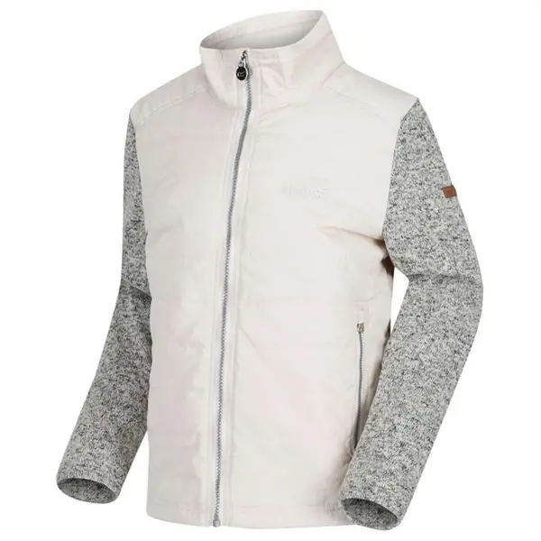 image of Regatta Kenya Padded Jacket with Fleece Sleeves Light Vanilla White girls's Children's coat in White / 4 years,11 / 12 years,5 /