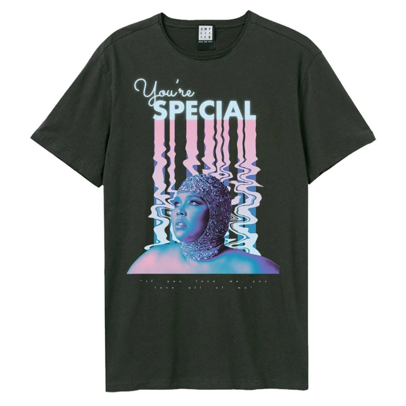 Image of Amplified Amplified Men You're Special Lizzo T-Shirt in Charcoal Size: X-Small Charcoal XS Male 5063377023473