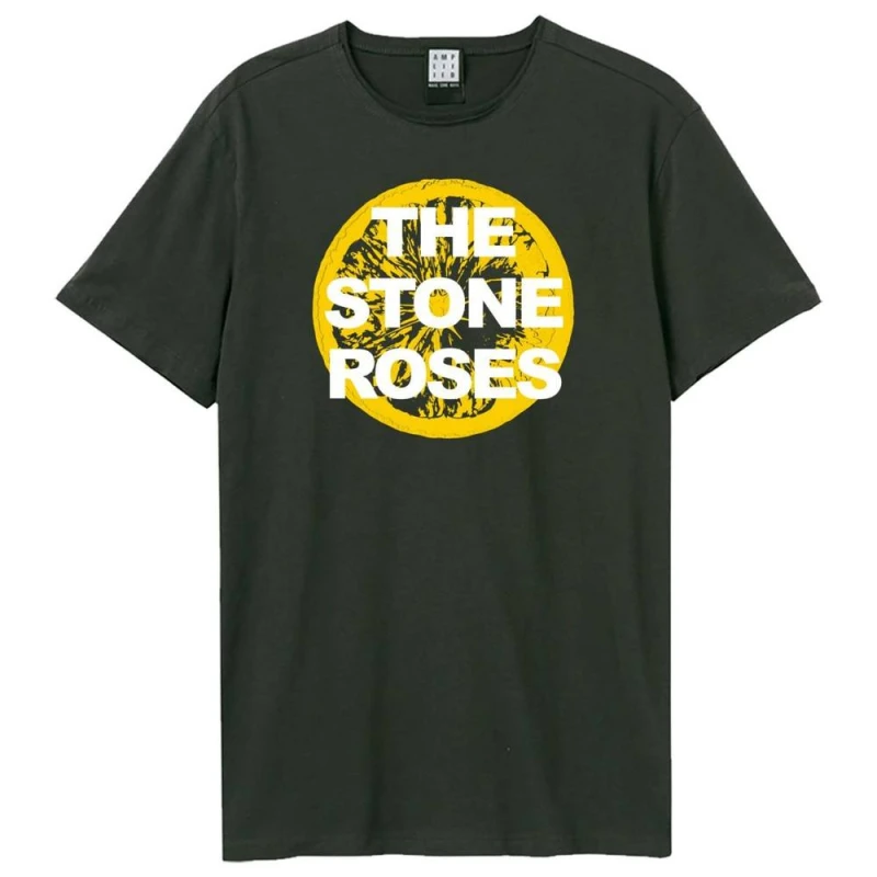Image of Amplified Mens Lemon The Stone Roses T-Shirt in Charcoal Size: Large Charcoal Male L
