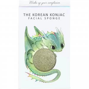 image of The Konjac Sponge Company Mythical Dragon Konjac Sponge Box and Hook - Green Clay 30g