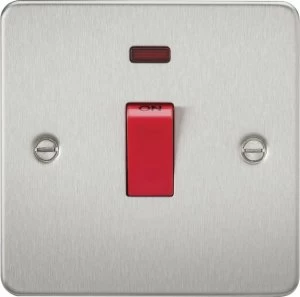 image of 10 PACK - Flat Plate 45A 1G DP switch with neon - brushed chrome