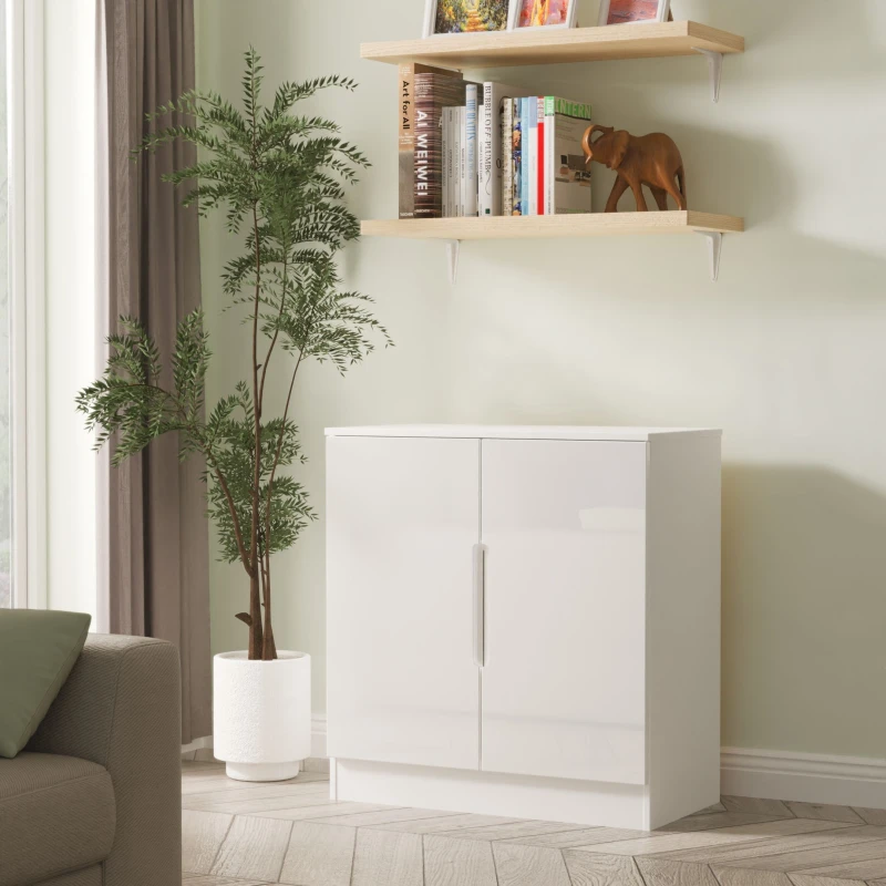 Image of Welcome Furniture Welcome Furniutre Milan 2 Door Cabinet - Ready Assembled MIL204WGW