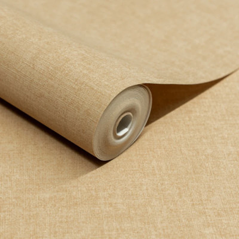 Image of Grandeco Solena Brushed Check Weave Hessian Textured Plain Wallpaper, Plaster