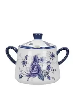 Image of London Pottery Blue Rose Sugar Pot
