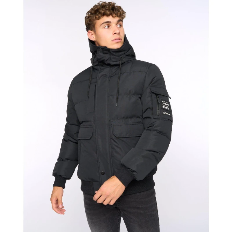 Image of Crosshatch Milwaka Fur Lined Hood Jacket Black male L