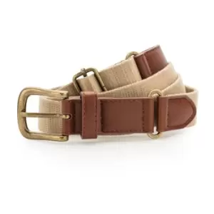 image of Asquith & Fox Mens Faux Leather And Canvas Belt (One Size) (Khaki)