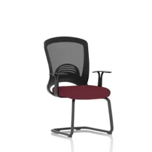 Image of Astro Visitor Bespoke Fabric Seat Ginseng Chilli Cantilever Leg Mesh Chair