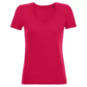 Image of SOLS Womens/Ladies Motion V Neck T-Shirt (3XL) (Dark Pink)