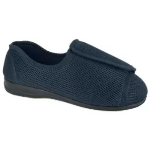 Image of Sleepers Unisex Adult Terry Extra Wide Slippers (8 UK) (Navy Blue)
