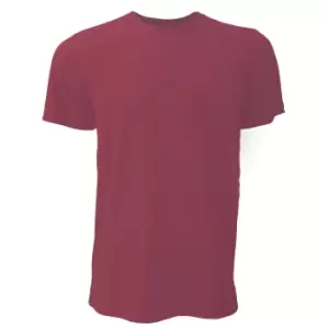 image of Canvas Unisex Jersey Crew Neck T-Shirt / Mens Short Sleeve T-Shirt (M) (Heather Cardinal)