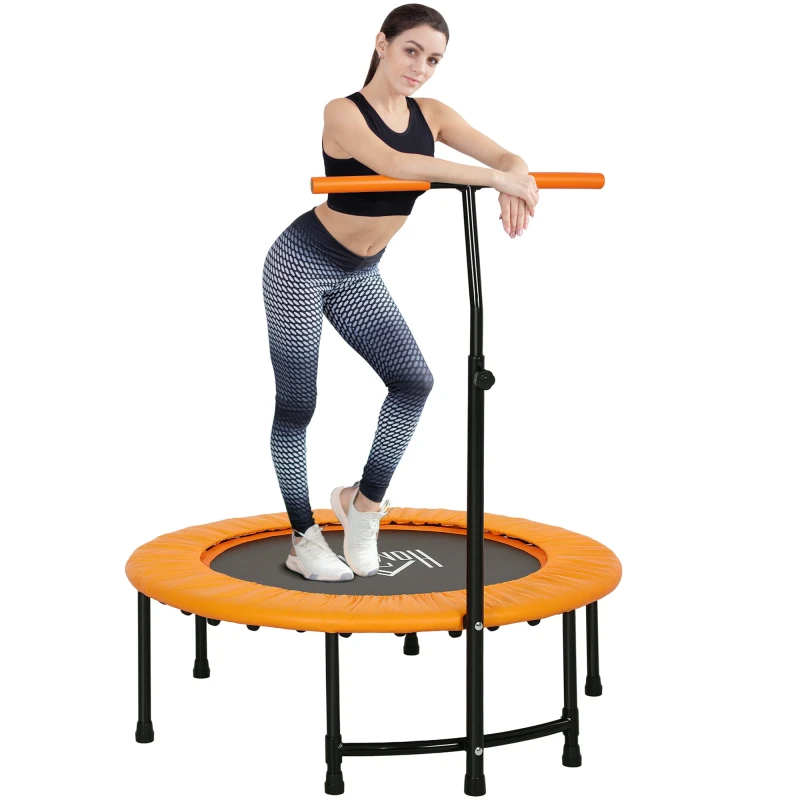 Image of HOMCOM 40'' Mini Trampoline Adult Rebounder Jumper w/ Handle Fitness Orange TJ Hughes 5061025095926