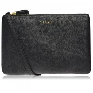 image of Ted Baker Soft Leather Body Bag - BLACK