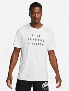 Image of Nike Dri-fit Running Division Tee, White, Size 2XL, Men