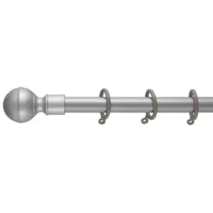 Image of 16/19mm Satin Steel Ball Finial Curtain Pole 70 - 120 Cm