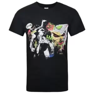 image of Batman Official Mens Joker Graffiti T-Shirt (L) (Black)