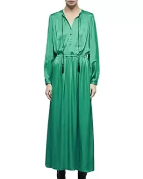 The Kooples Long Sleeve Tassel Maxi Dress