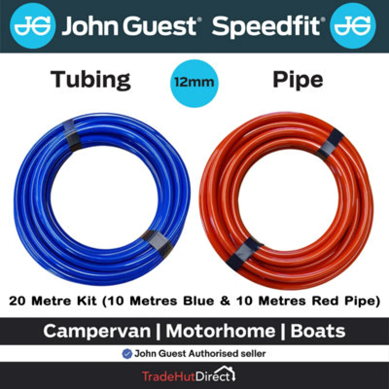 Image of JG Speedfit John Guest 20M Lldpe Water Pipe Kit - 10M Red & 10M Blue For Campervans And Motorhomes