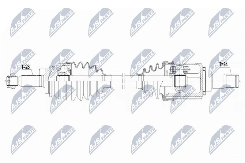 Image of NTY NPW-CT-125 Drive shaft Manual Transmission, Front Axle Left Drive Shaft (13)