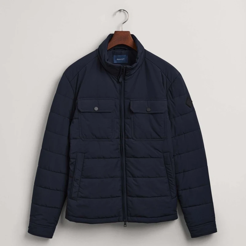 Image of Gant Channel Quilted Windcheater Jacket - Blue Blue M