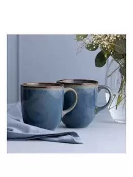 image of Mason Cash Reactive Blue Set Of 4 Mugs 400Ml