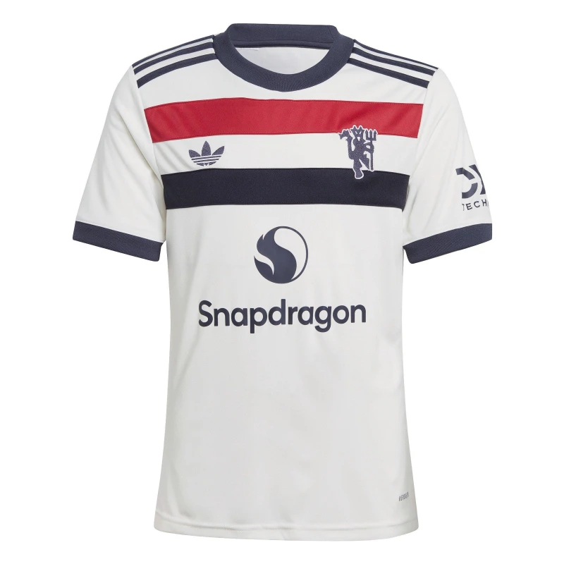 Image of adidas Manchester United Third Shirt 2024 2025 Juniors White male 7-8 Years