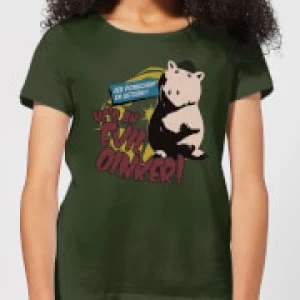 Image of Toy Story Evil Oinker Womens T-Shirt - Forest Green - L
