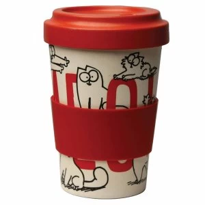 Simons Cat Reusable Screw Top Bamboo Composite Travel Mug