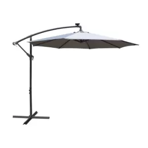 image of Airwave 3m Banana Hanging Parasol with Solar LED Spotlights (base not included) - Grey