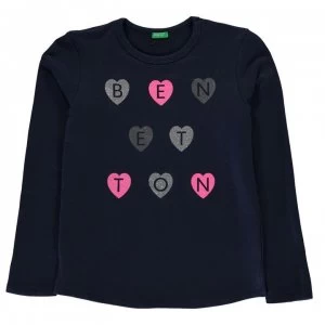 Image of Benetton Heart Sweat Sweater - 13C Navy