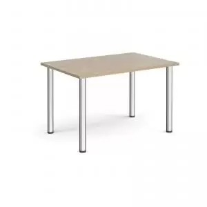 image of Rectangular chrome radial leg meeting table 1200mm x 800mm - barcelona