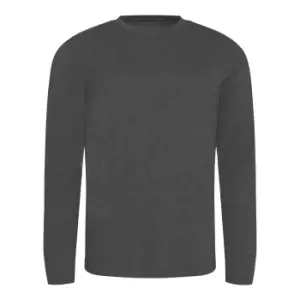 image of AWDis Mens Long Sleeve Tri-Blend T-Shirt (L) (Heather Charcoal)