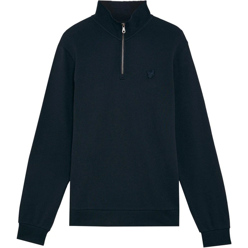 Image of Lyle and Scott Mens Eagle Quarter Zip Fleece Dark Navy male XS