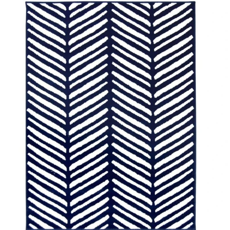 Image of THE RUGS Maestro Collection Herringbone Design Rug in Navy Size: 80cm x 150cm Navy Unisex 80cm x 150 cm
