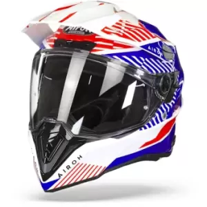 Image of Airoh Commander Boost White Blue Gloss Adventure Helmet M