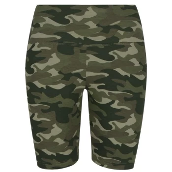 Golddigga Waisted Cycle Shorts Womens - Khaki Camo