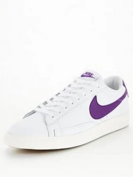 image of Nike Blazer Low Leather - White/Purple, White/Purple, Size 6.5, Men