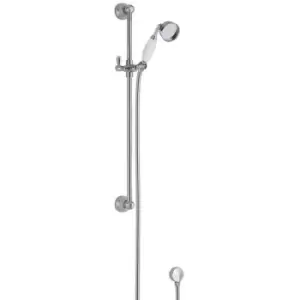 image of Traditional Slider Shower Rail Kit with Traditional Handset - Chrome - Hudson Reed