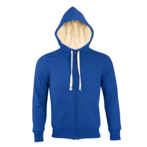 image of SOLS Sherpa Unisex Zip-Up Hooded Sweatshirt / Hoodie (S) (Royal Blue)