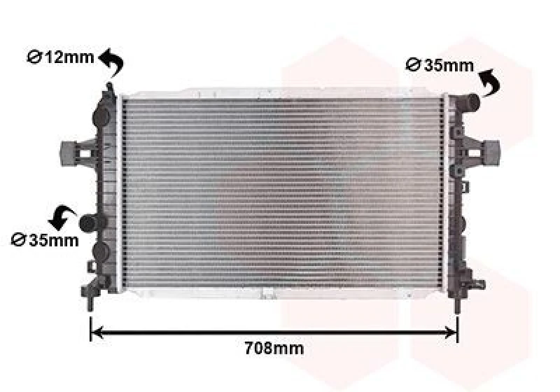 Image of VAN WEZEL Engine radiator VAN WEZEL 37002381