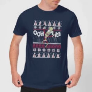 image of Rick and Morty Ooh Wee Mens Christmas T-Shirt - Navy - L