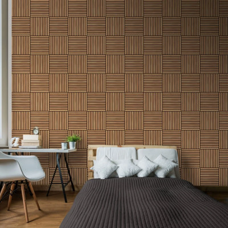 Image of Hoopla Walls Square Slat- Oak (10M Wallpaper)