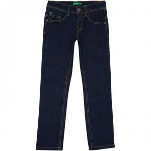 Image of Benetton Boys 5 Pocket Denim Trousers - Indigo