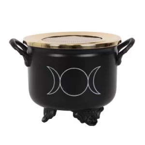 Image of Triple Moon Cauldron Resin Incense Burner