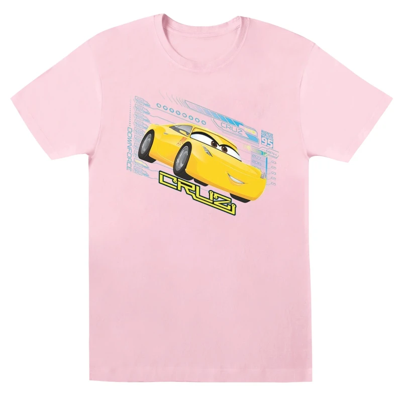 Image of Disney Men Cars Cruz Ramirez T-Shirt in Baby Pink Size: Small Baby Pink S Male 5059568310200