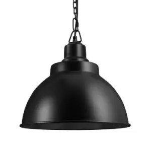 image of Industville Brooklyn 13" Dome Pendant / Black and Black Holder