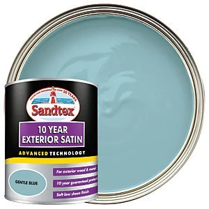 image of Sandtex 10 Year Exterior Satin Paint - Gentle Blue 750ml