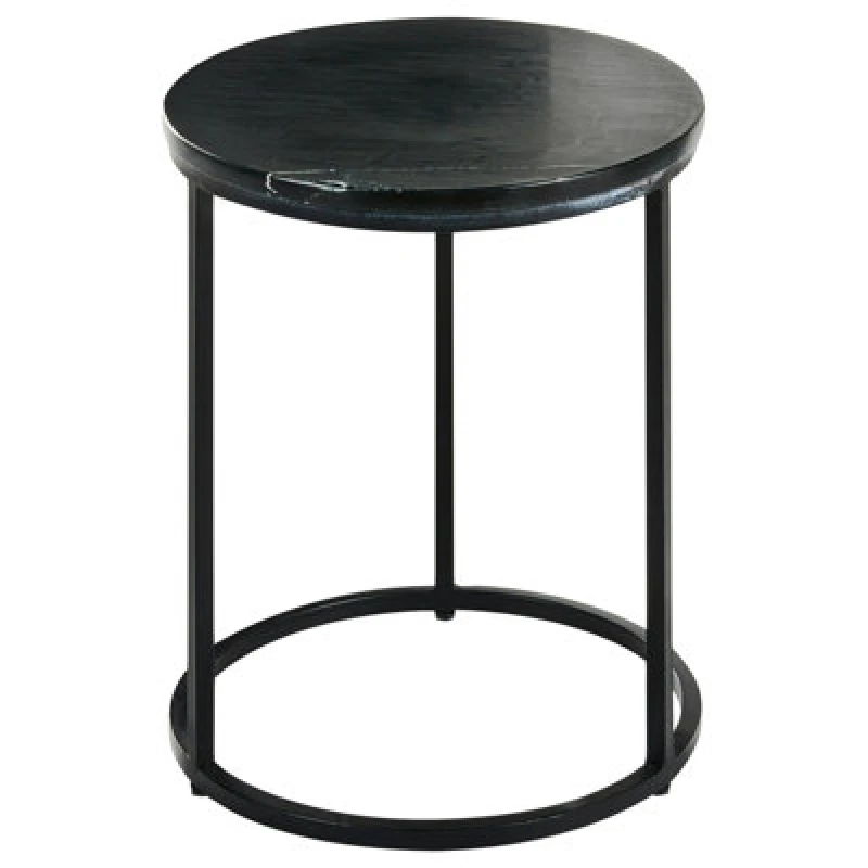 Image of Beliani Side Table Tyrell Marble Black