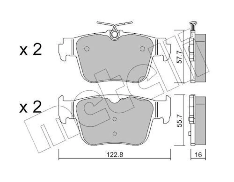 Image of METELLI Brake pad set METELLI 22-1317-0