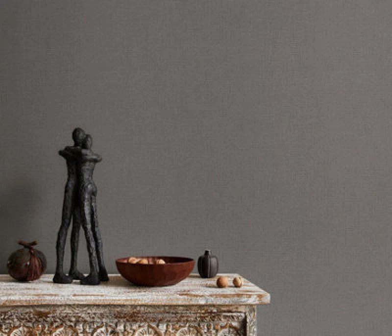 Image of Erismann Opus Dolce Linen Weave Wallpaper - Brown
